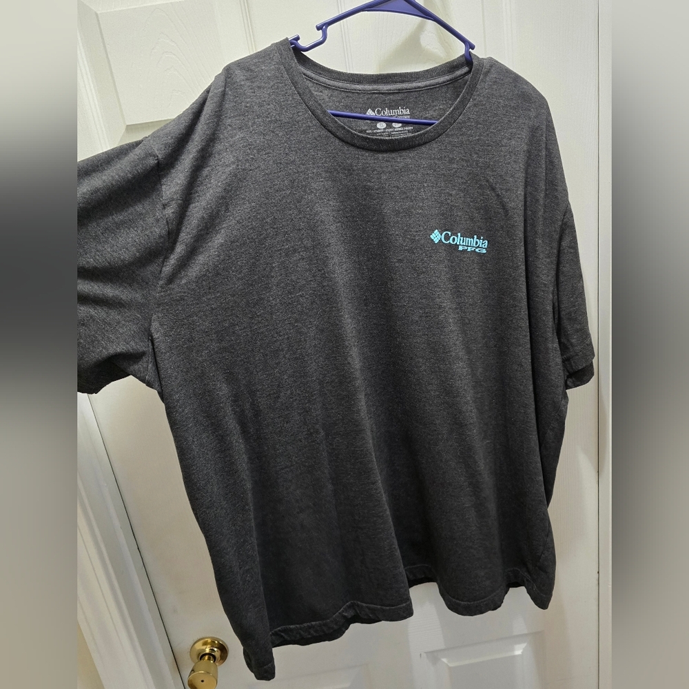 Columbia PGF Heather Black Short Sleeve Tee Classic Crew